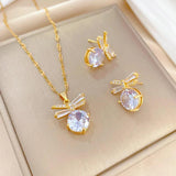 Flower Zircon Jewelry Set for Women Anniversary Accessories