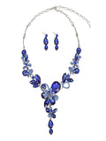 Crystal Flower Necklace Earring Set