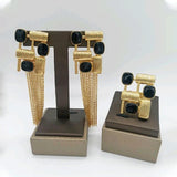 Dubai Earrings and Ring Set African Ethiopian Jewelry Set for Women Bride Tassel