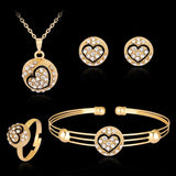 Love Jewelry Set for Women: Necklace, Ring, Earrings, Bracelet