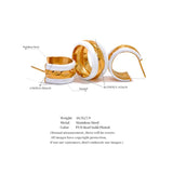 Enamel Stainless Steel C Shape Round Earrings