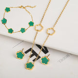 Stylish Plant Five Leaf Flower Petals Jewelry Set for Women