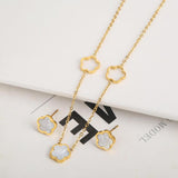 Stylish Plant Five Leaf Flower Petals Jewelry Set for Women