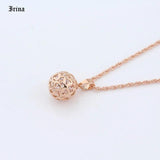 Rose Jewelry Set with Cubic Zircon for Women Bridal Wedding