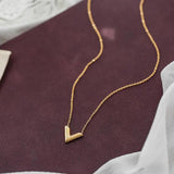 Stainless Steel V Letter Jewelry Set for Women