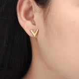 Stainless Steel V Letter Jewelry Set for Women