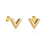 Stainless Steel V Letter Jewelry Set for Women