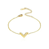 Stainless Steel V Letter Jewelry Set for Women