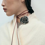 Vintage ZAA Choker Necklace Metal Pendant for Women