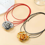 Vintage ZAA Choker Necklace Metal Pendant for Women