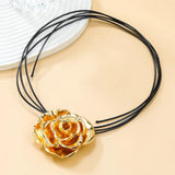 Vintage ZAA Choker Necklace Metal Pendant for Women