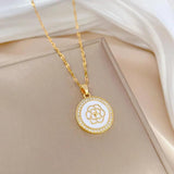 316L Stainless Steel Flower Pendant Necklace Earrings Set