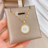 316L Stainless Steel Flower Pendant Necklace Earrings Set