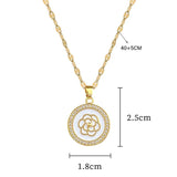 316L Stainless Steel Flower Pendant Necklace Earrings Set