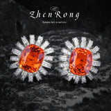 Zircon Jewelry Set Silver Orange CZ Wedding