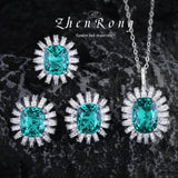 Zircon Jewelry Set Silver Orange CZ Wedding