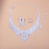 Stonefans Crystal Bridal Jewelry Set Rhinestone Necklace Earrings