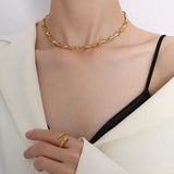 Stainless Steel Women's Jewelry Set Multilayer Necklace Bracelet
