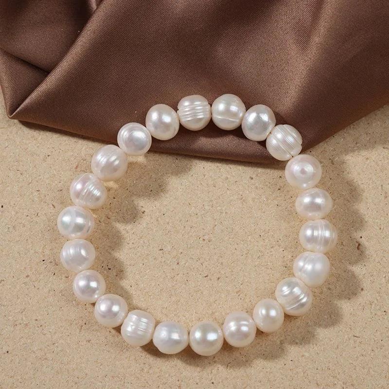 Elastic Rope Pearl Bracelet 8-9-10mm Freshwater Pearl Jewelry