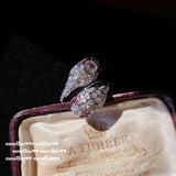 Pink CZ Snake Jewelry Set 925 Silver for Women