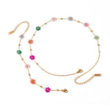 Youthway Floral Chain Bracelet Necklace Set Charm Jewelry for Women