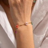 Youthway Floral Chain Bracelet Necklace Set Charm Jewelry for Women