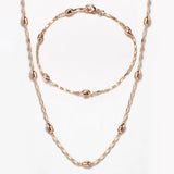 2mm 585 Rose Beaded Jewelry Set for Women Girls CS28A