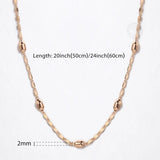 2mm 585 Rose Beaded Jewelry Set for Women Girls CS28A