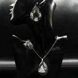 Stainless Steel Women's Jewelry Set Silver Necklace Earrings