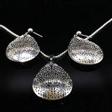 Stainless Steel Women's Jewelry Set Silver Necklace Earrings