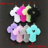 10Pcs Multicolor Resin Flatback Cross Charms DIY Necklace Keychain Pendant