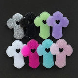 10Pcs Multicolor Resin Flatback Cross Charms DIY Necklace Keychain Pendant