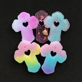 10Pcs Multicolor Resin Flatback Cross Charms DIY Necklace Keychain Pendant