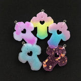 10Pcs Multicolor Resin Flatback Cross Charms DIY Necklace Keychain Pendant