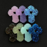 10Pcs Multicolor Resin Flatback Cross Charms DIY Necklace Keychain Pendant