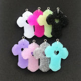10Pcs Multicolor Resin Flatback Cross Charms DIY Necklace Keychain Pendant
