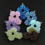 10Pcs Multicolor Resin Flatback Cross Charms DIY Necklace Keychain Pendant