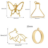 5Pcs Cat Flowers Blank Frame Pendant Open Back Bezel Setting Hollow Frames
