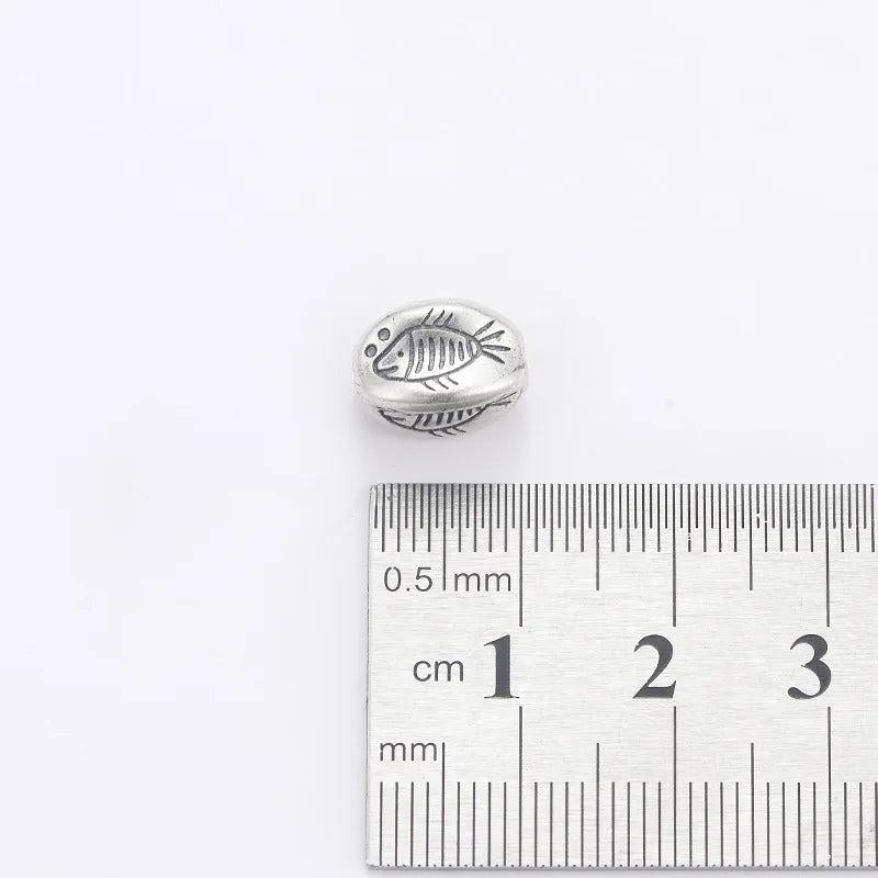 925 Silver Lucky Fish Beads DIY Jewelry Loose Bead Good Luck Bracelet