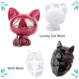3D Animal Resin Molds Wolf Rabbit Dog Bear Epoxy Silicone Moulds