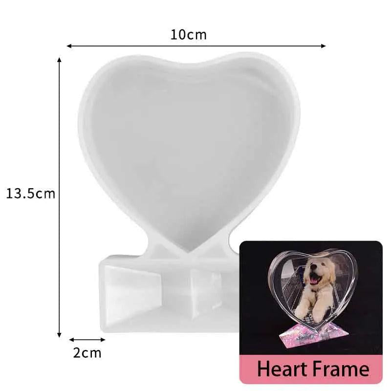 Love Heart Photo Frame Silicone Mold for DIY Epoxy Resin Jewelry Making
