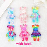 10Pcs 28*45MM Gradient Bear Charms Resin Jewelry Findings