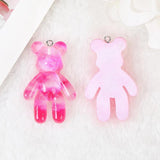 10Pcs 28*45MM Gradient Bear Charms Resin Jewelry Findings