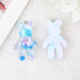 10Pcs 28*45MM Gradient Bear Charms Resin Jewelry Findings