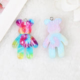 10Pcs 28*45MM Gradient Bear Charms Resin Jewelry Findings