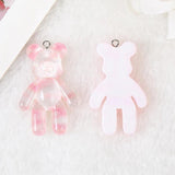 10Pcs 28*45MM Gradient Bear Charms Resin Jewelry Findings