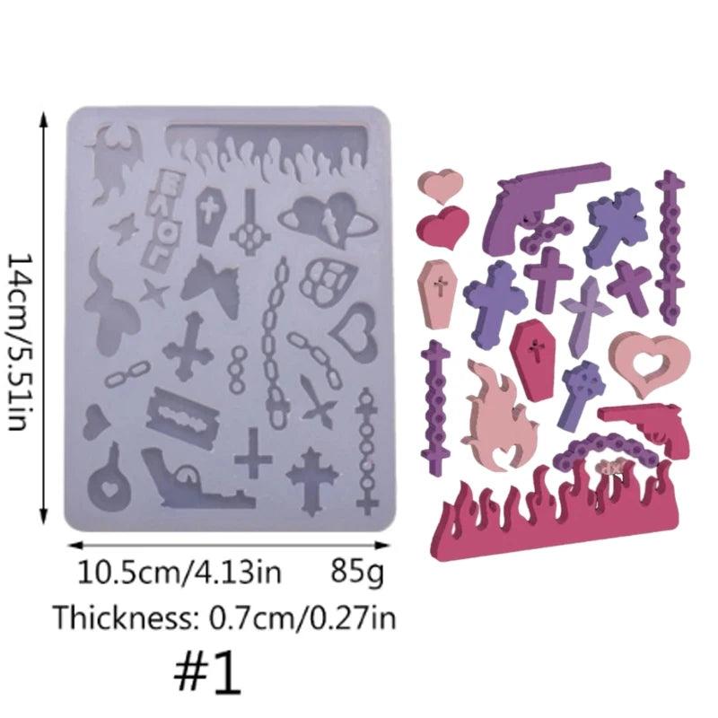 Heart Shaker Filler Mould Silicone Resin Mold DIY Keychain Pendant