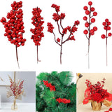 5pcs Red Christmas Berry Tree Decor Foam DIY Party Bonsai Accessory