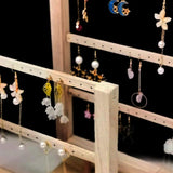 3-Layer Retro Earrings Storage Rack Solid Wood Stand