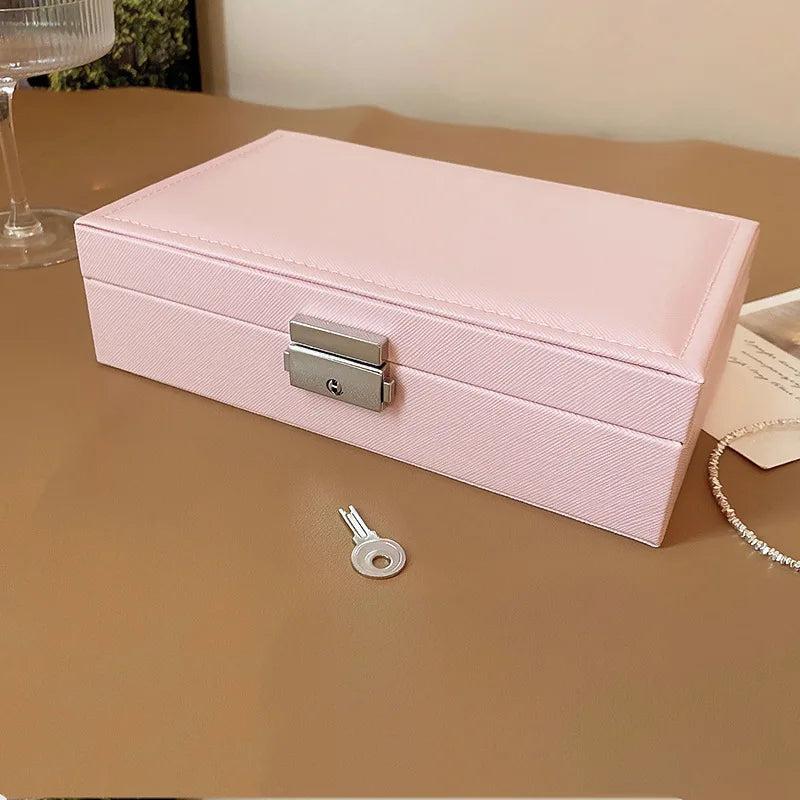 Travel Jewelry Box, Lockable Earrings Storage Large Capacity